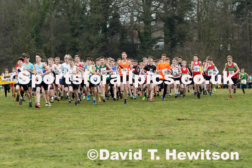 Boys under-13s Northern Cross Country Champs., Camp Hill Estate, Kirklington.  Photo: David T. Hewitson/Sports for All Pics